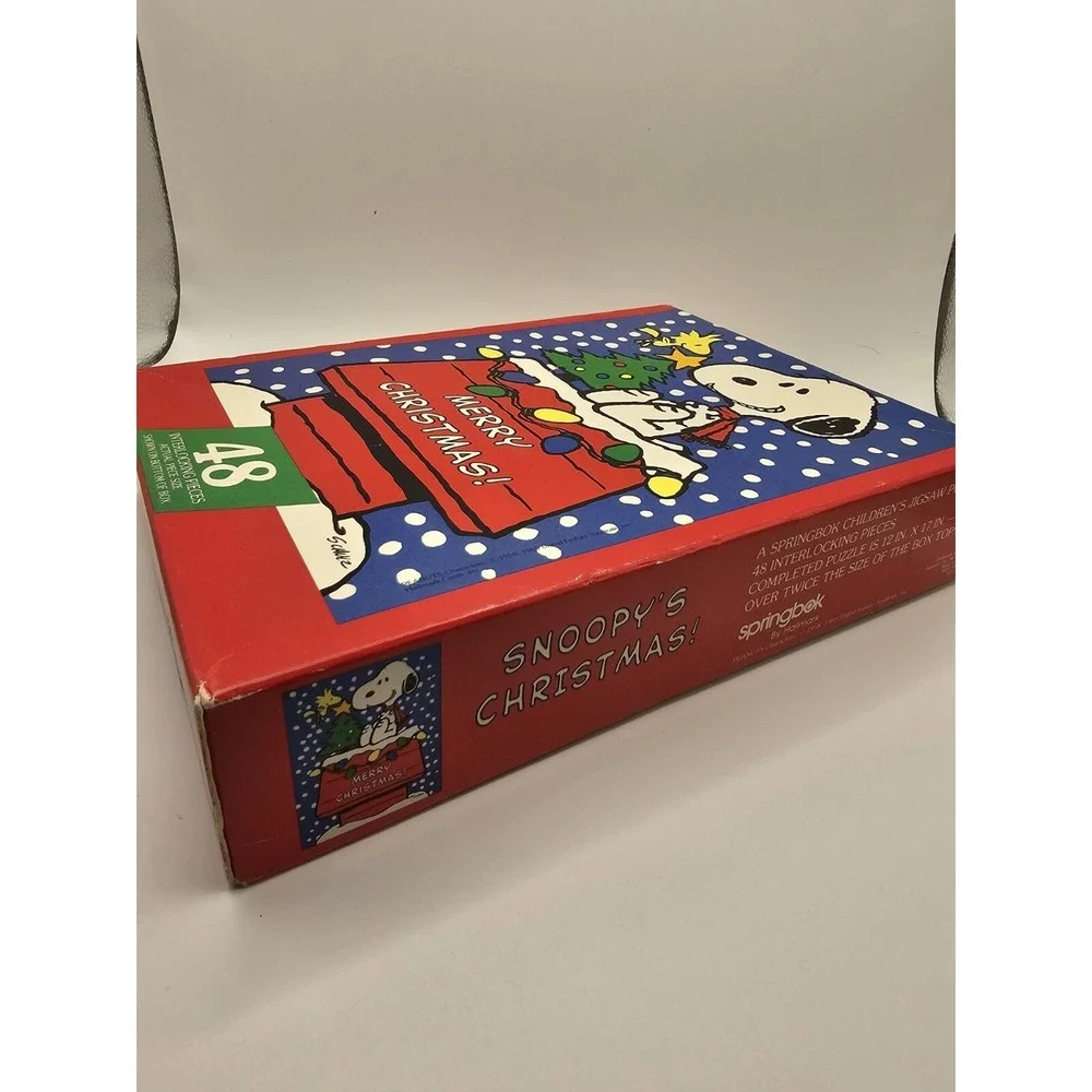 Vintage Springbok Peanuts Snoopy's Christmas Jigsaw Puzzle 48 Piece Hallmark
